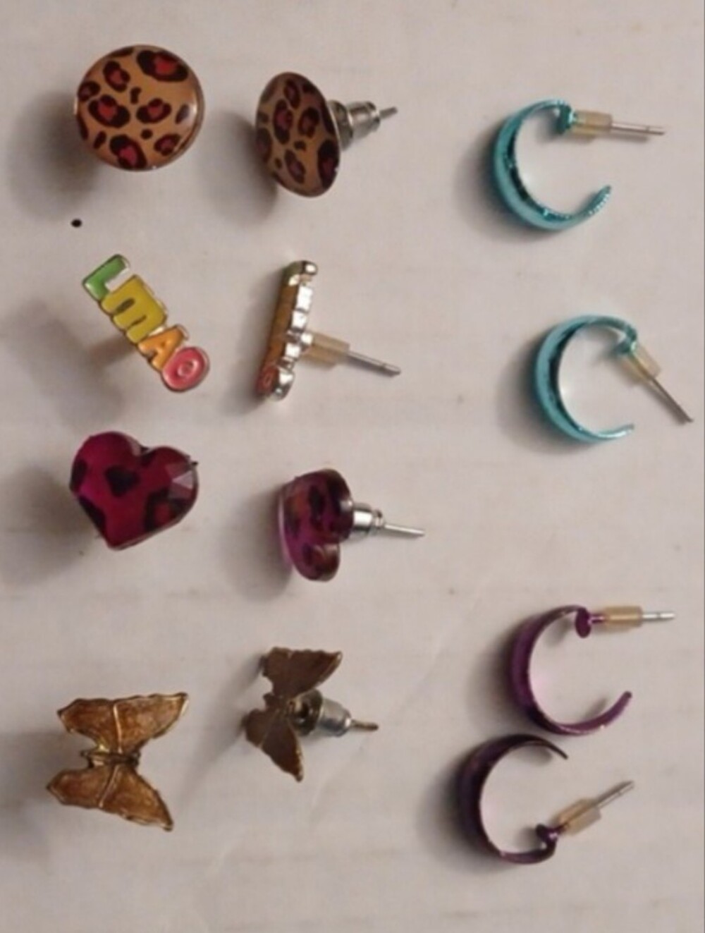 4/$30 Colourful Earrings - Set Of 6 Pairs
